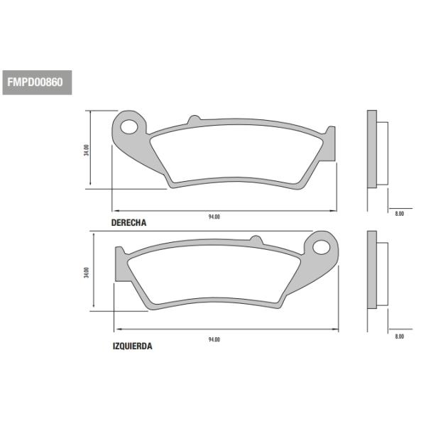 PAST/FRENO HONDA 250 TORN/FALCON.DEL.PD/860-FRASLE