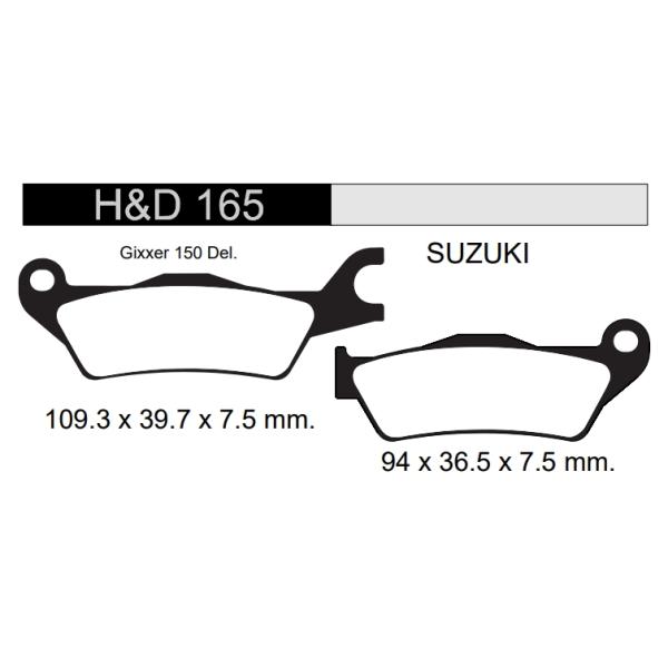 PAST/FRENO 165-HD SUZUKI GIXXER 150 .......(.....)